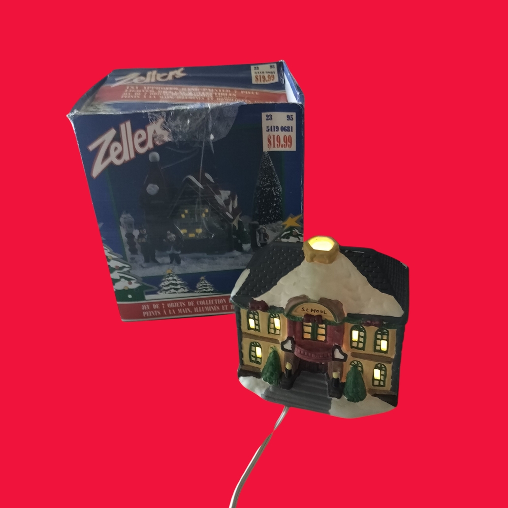 Vintage Zellers Christmas Village School